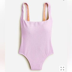 JCREW square neck high cut one piece swimsuit. Lavender. sz10-12